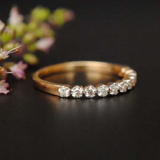 6 Prong Eleven Diamond Straight Stackable Ring