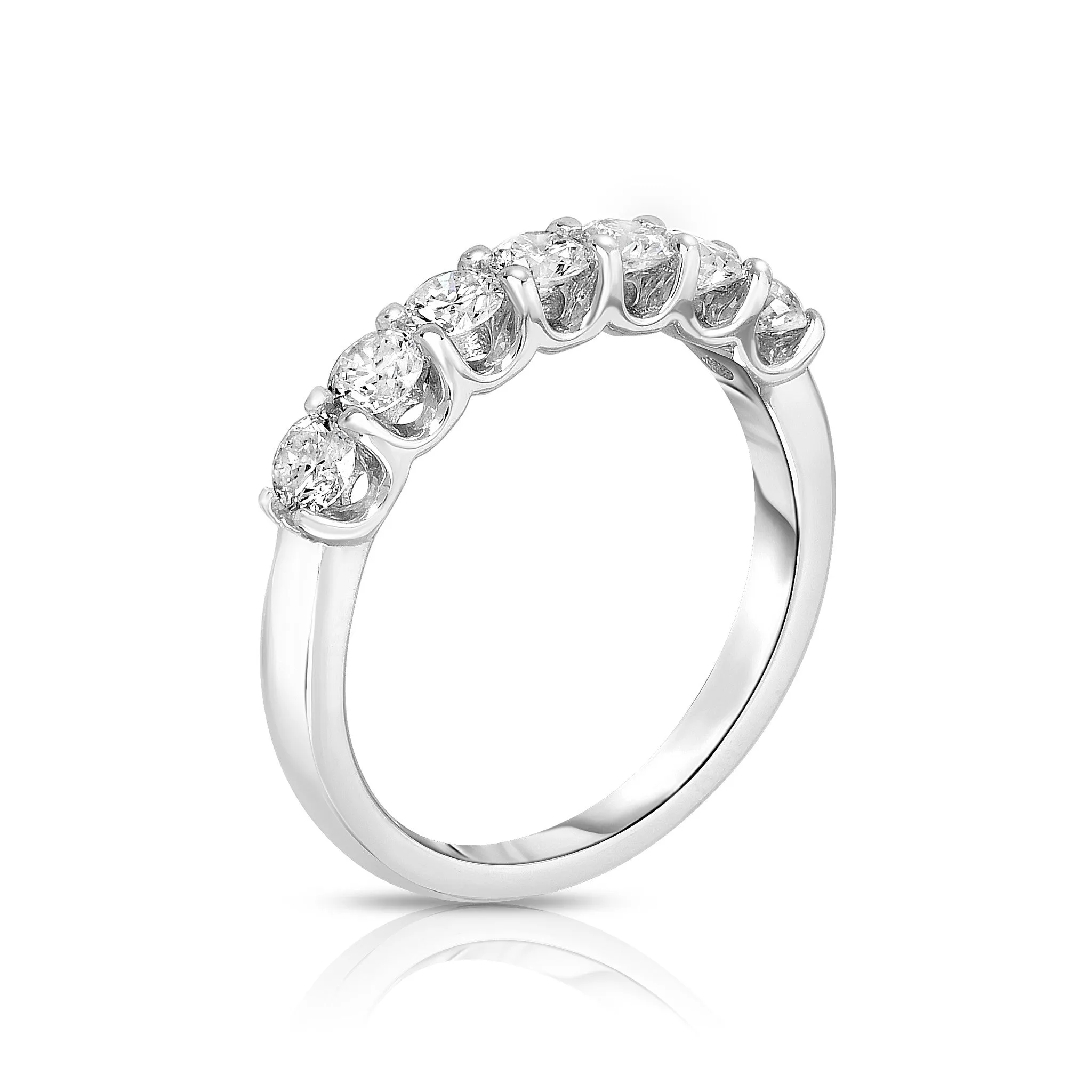 7-stone 0.75Ct Diamond Ring in 14K White Gold