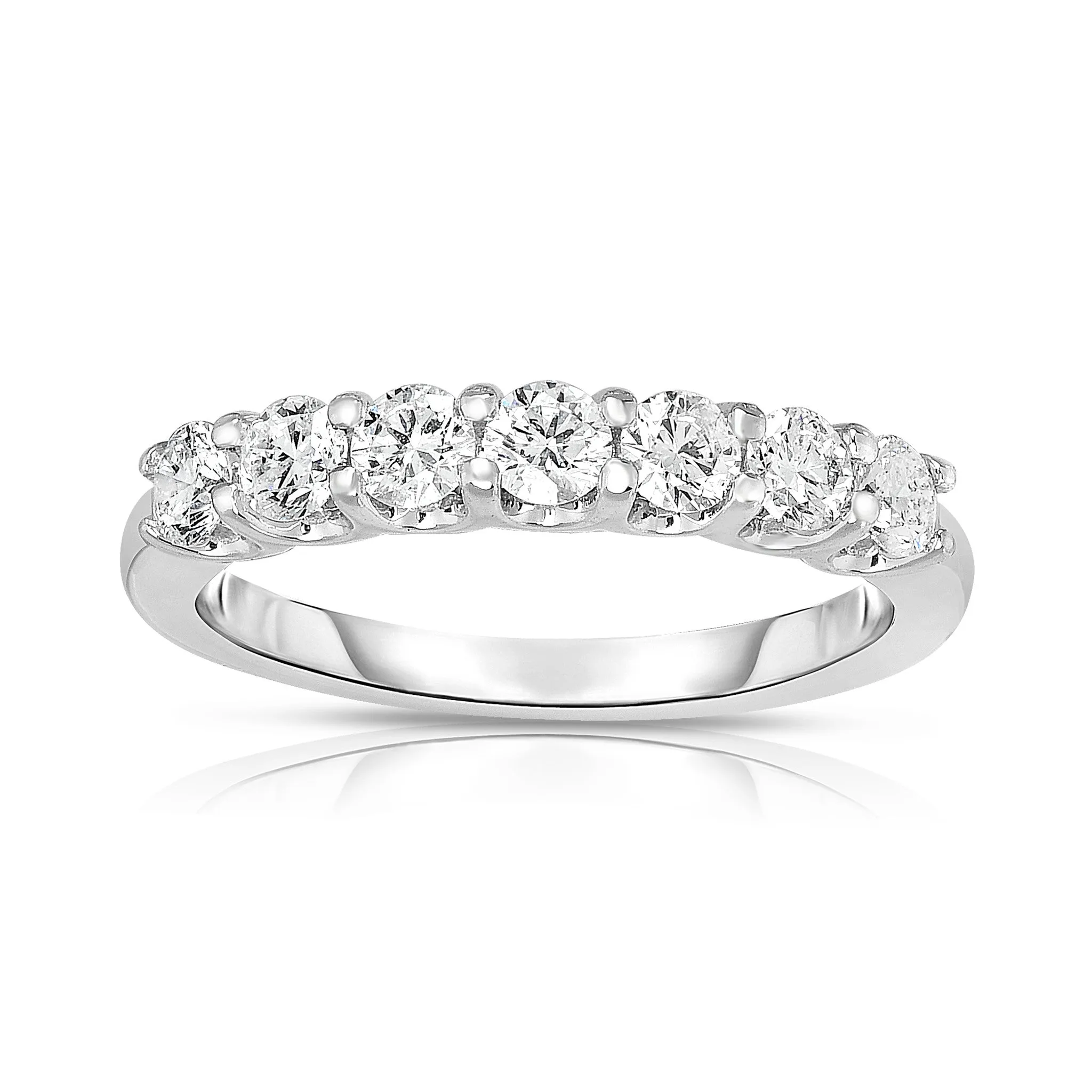 7-stone 0.75Ct Diamond Ring in 14K White Gold