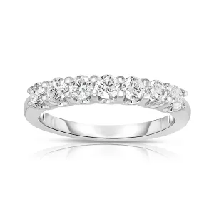 7-stone 0.75Ct Diamond Ring in 14K White Gold