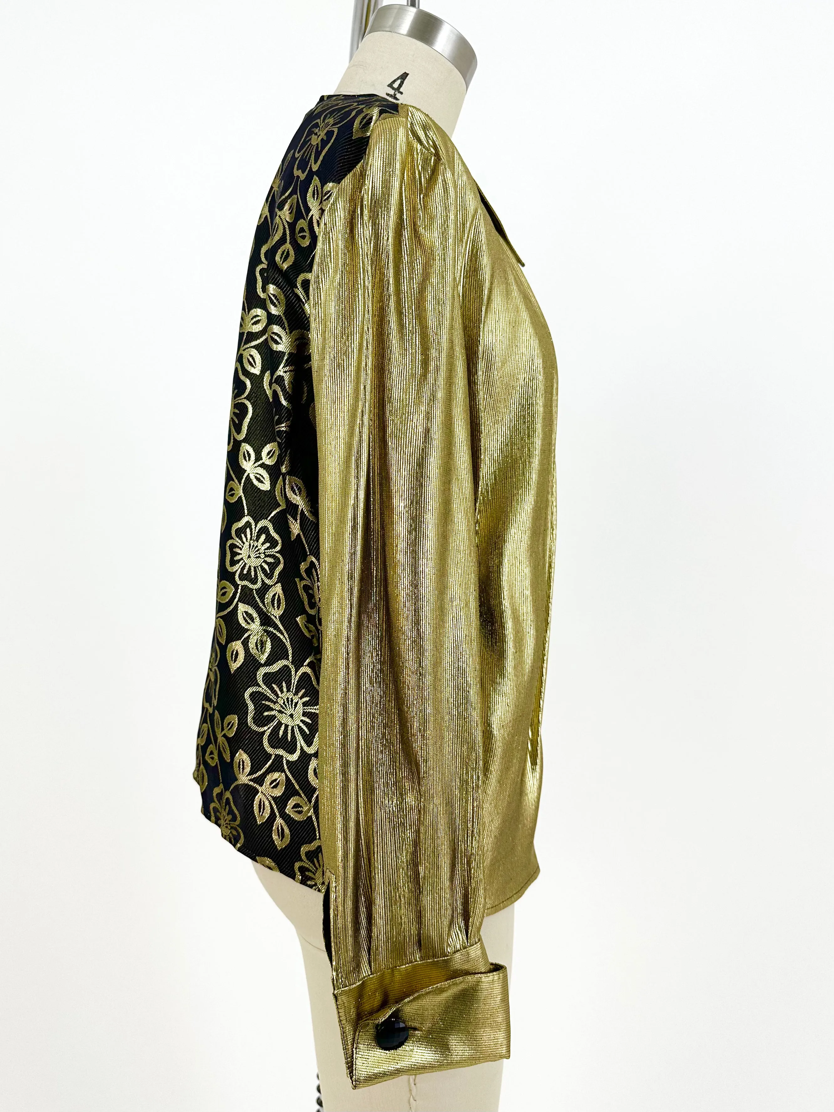 80s Valentino NIGHT Metallic Blouse