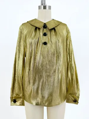 80s Valentino NIGHT Metallic Blouse