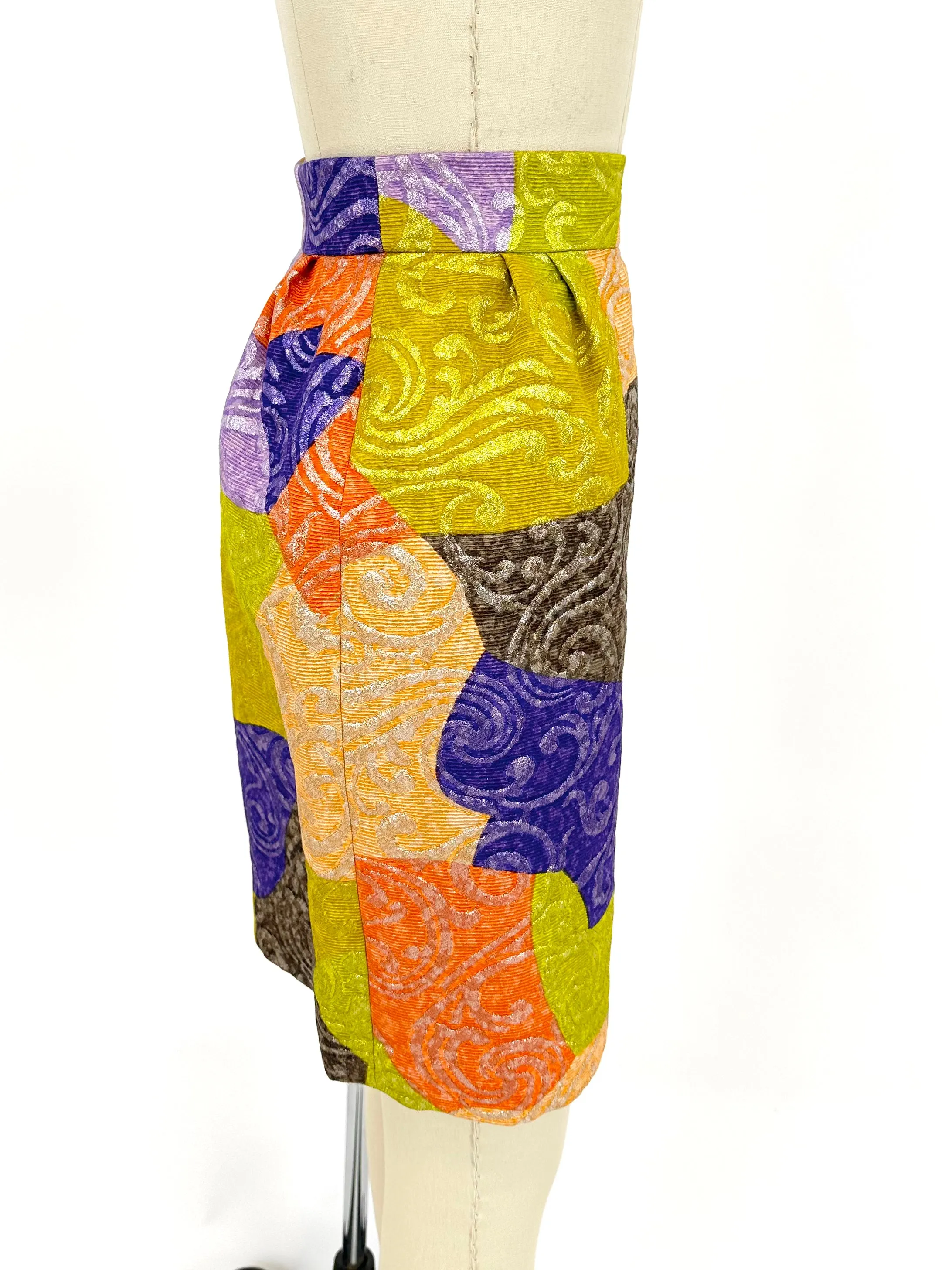 90s Christian Lacroix Brocade Rhinestone Skirt Set