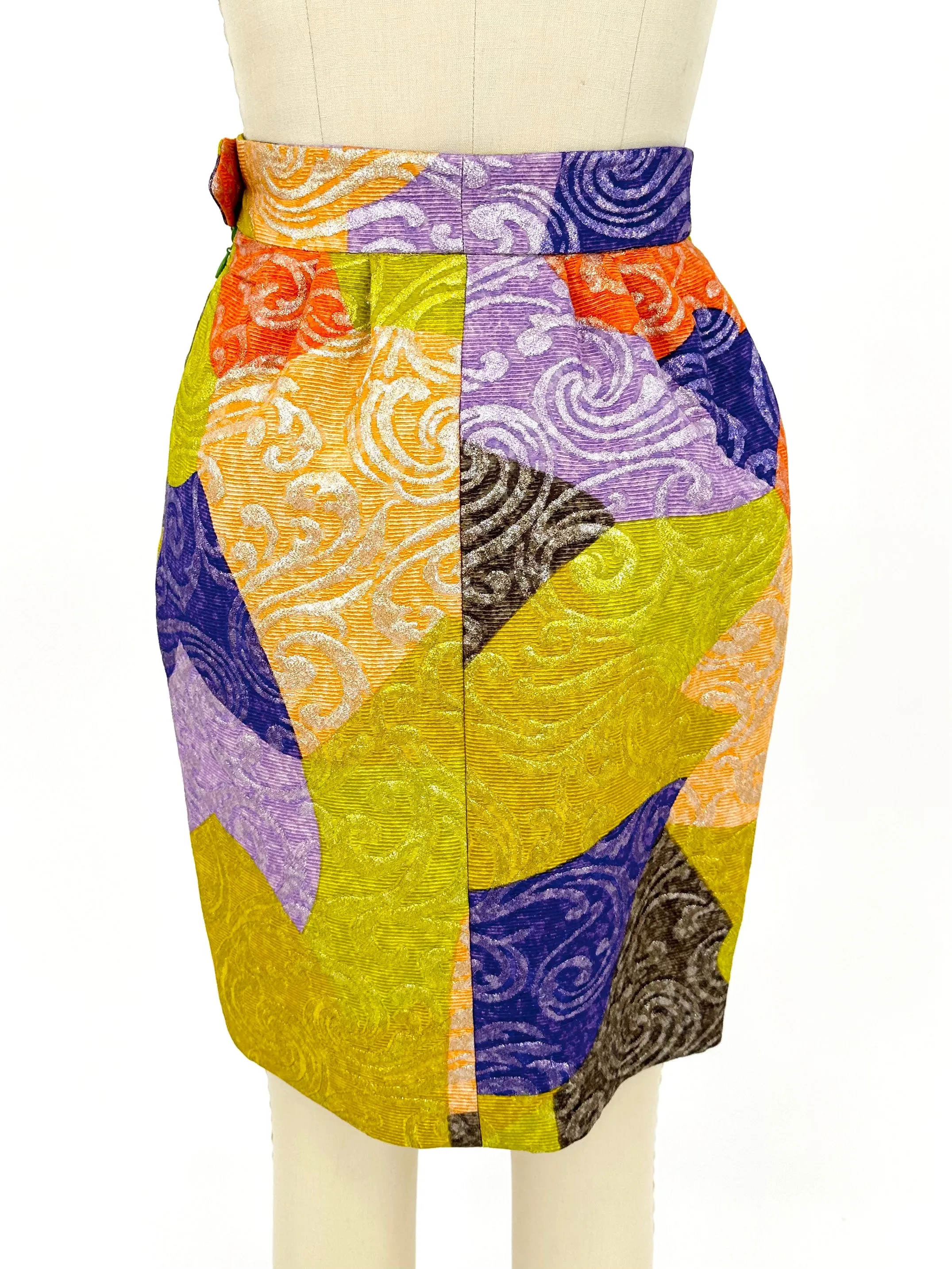 90s Christian Lacroix Brocade Rhinestone Skirt Set