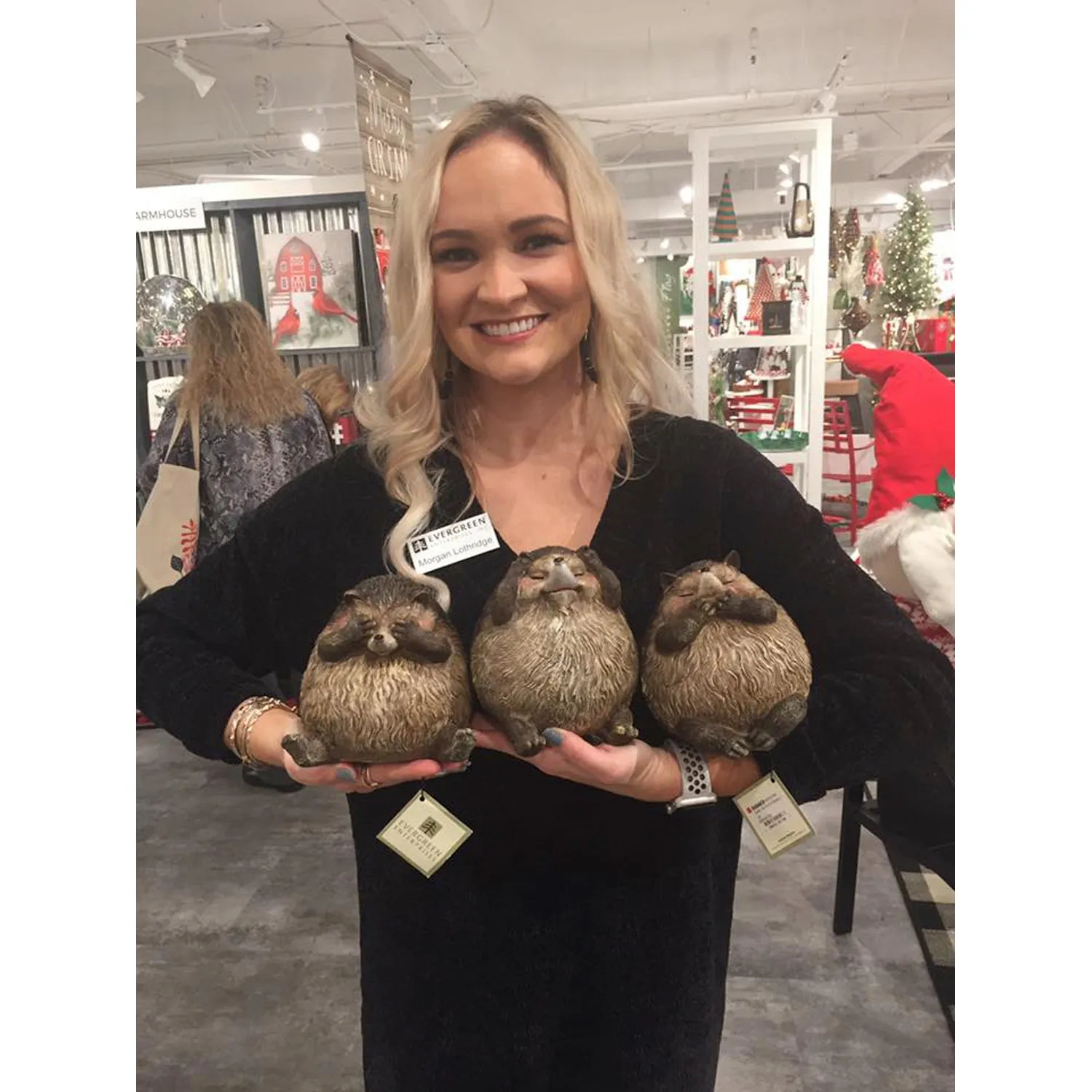 Acorn Alley Hedgehog Hear, Speak, See No Evil Statuary,3 asst,845458