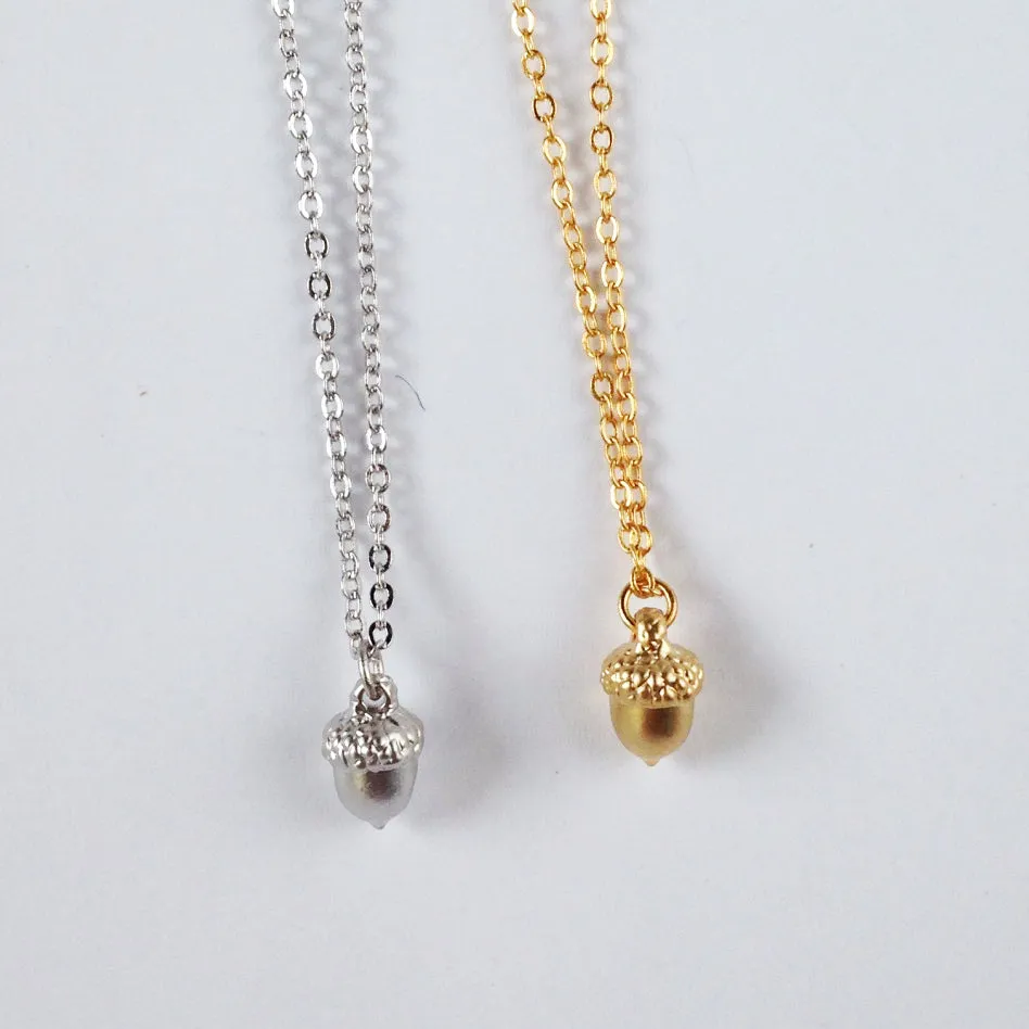 Acorn Charm Dainty Necklace