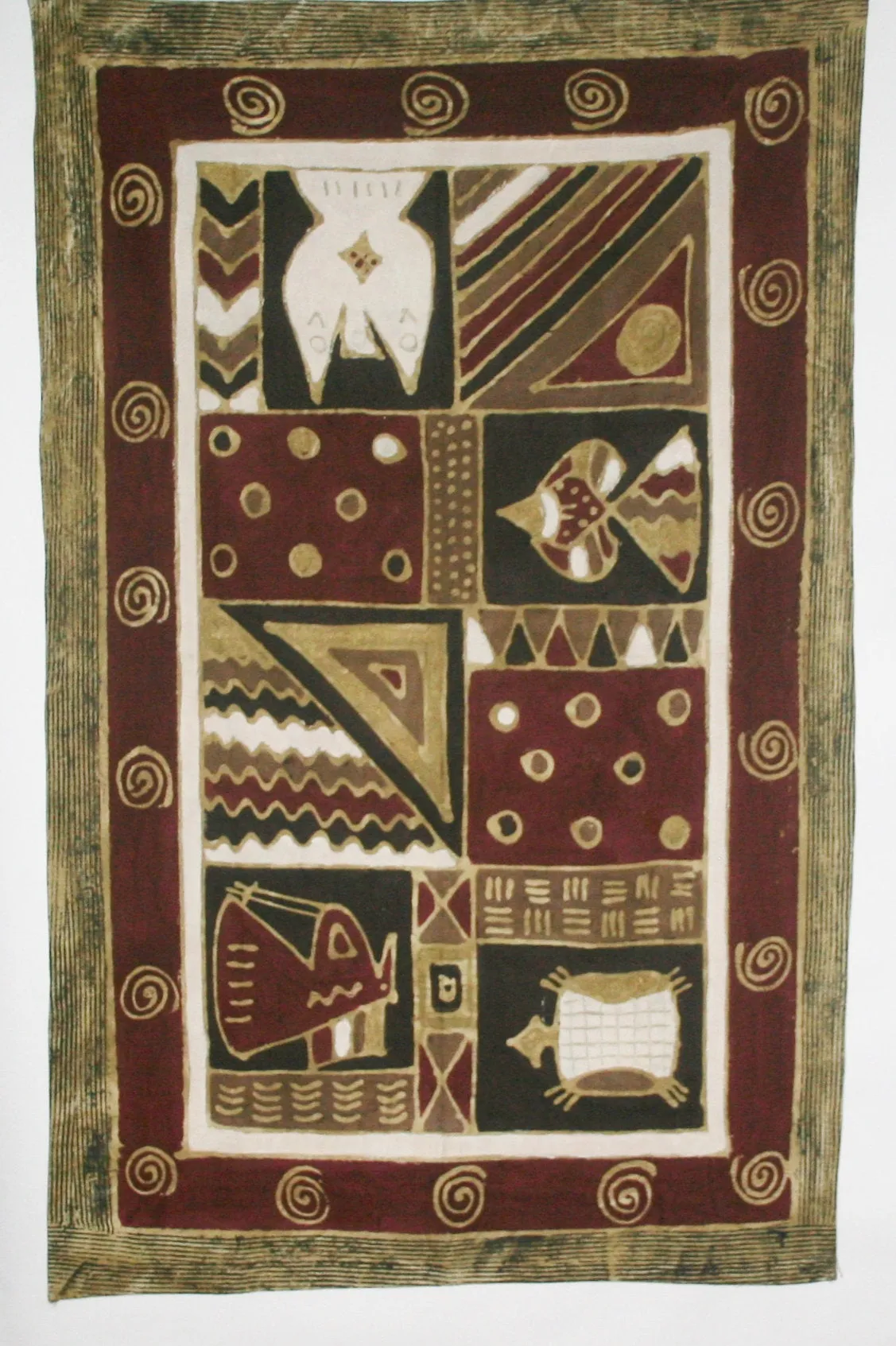African Batik Abstract Geometric Tribal 36"W X 59"L