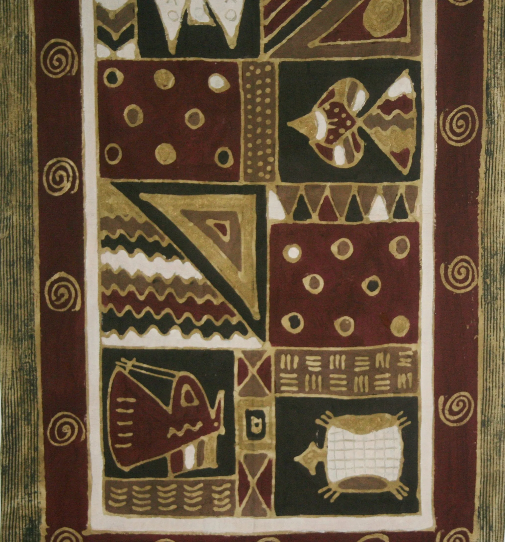African Batik Abstract Geometric Tribal 36"W X 59"L
