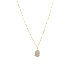 Agate Gemstone Necklace Semi-Precious Dainty Geometric