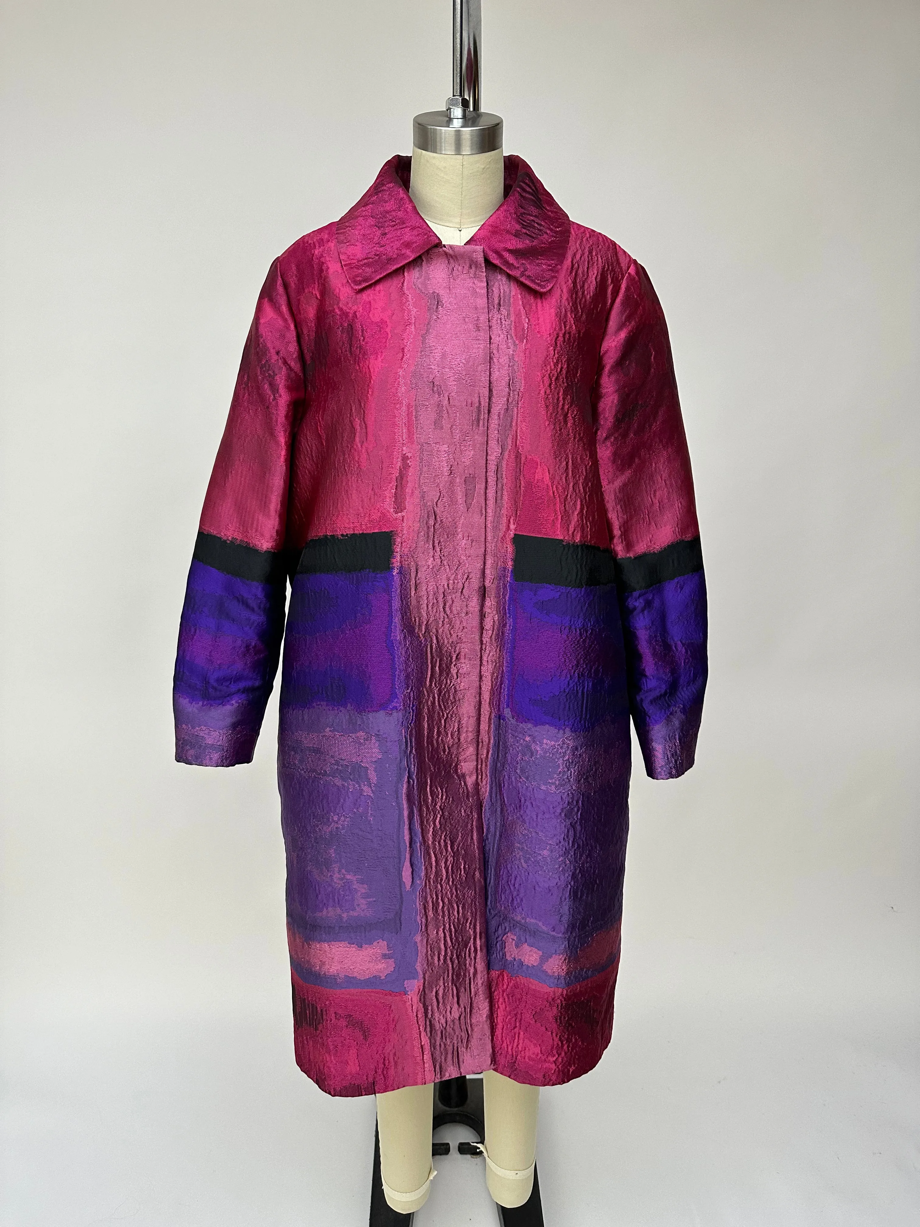 Alberta Ferretti Watercolor Brocade Coat