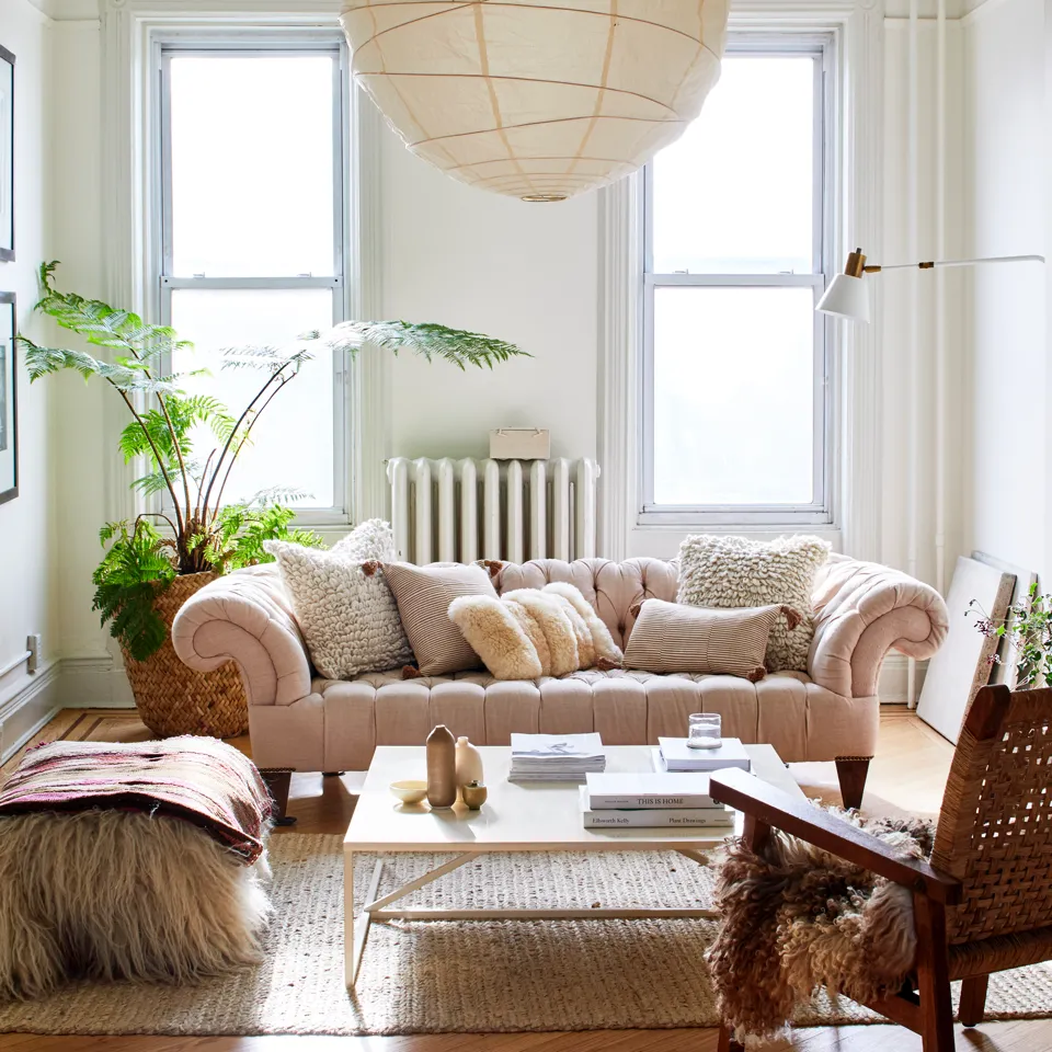 Alpaca Stripe Pillow Champagne