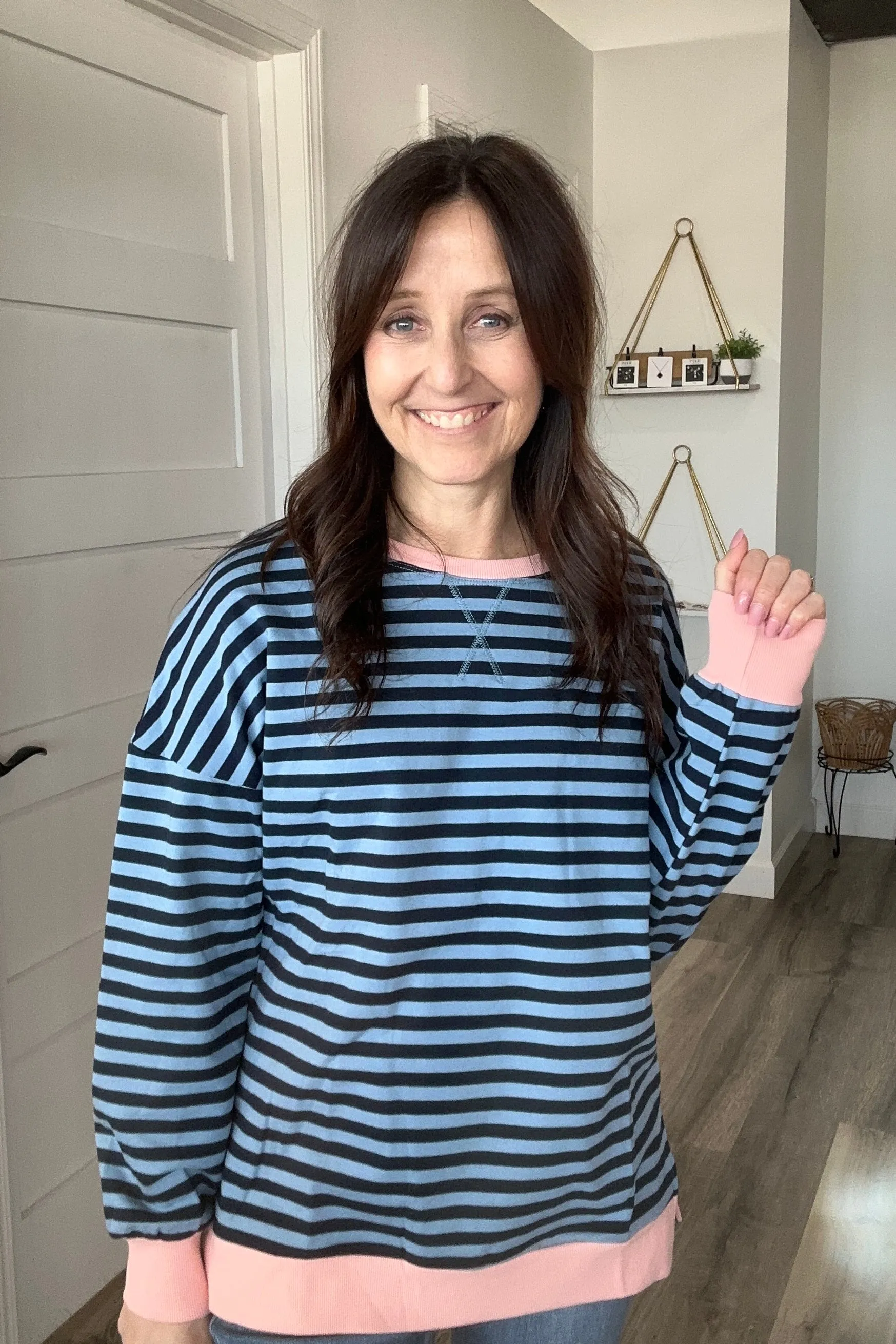 Amanda Striped Crewneck Pullover-2 COLORS!