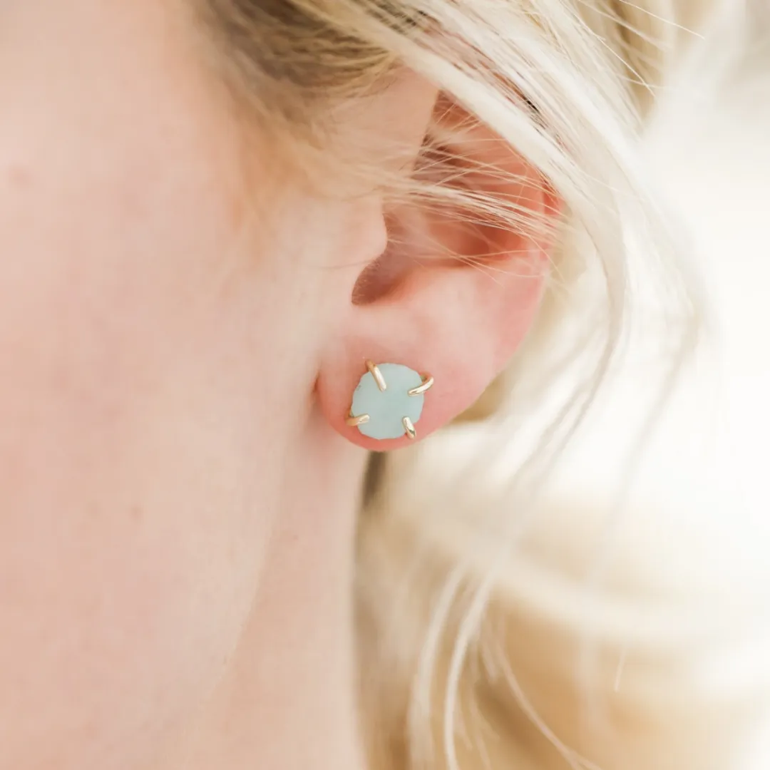 Amazonite Prong Earrings
