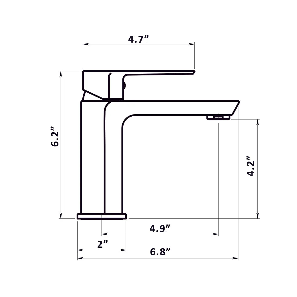 Aroha Bathroom Faucet - Single Hole - 6" Brass/Matt Black