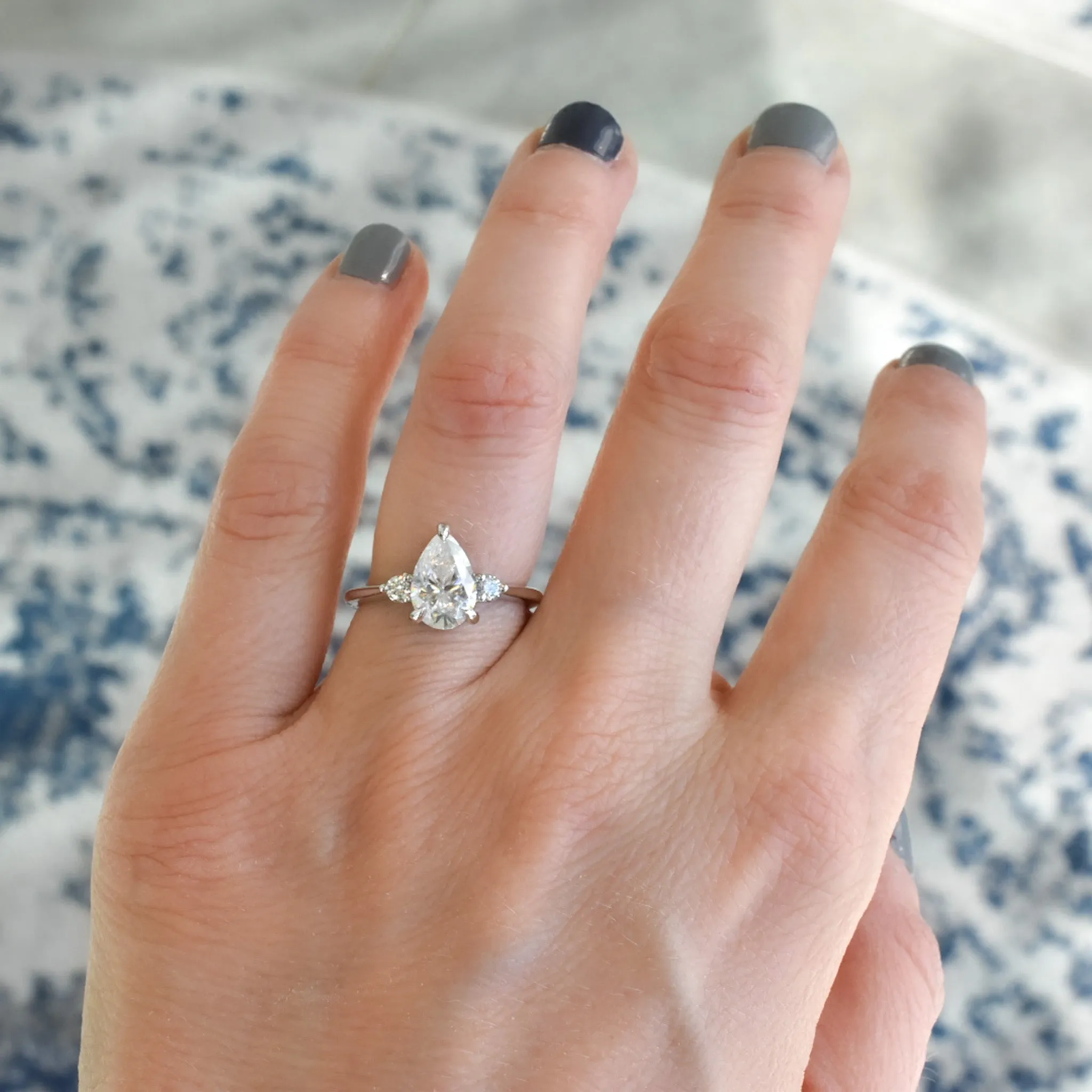 Avea Pear Cut Moissanite Engagement Ring