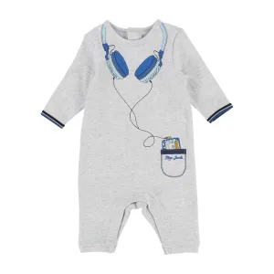 Baby Boys Trompe-L'Oeil Headphone Onesie