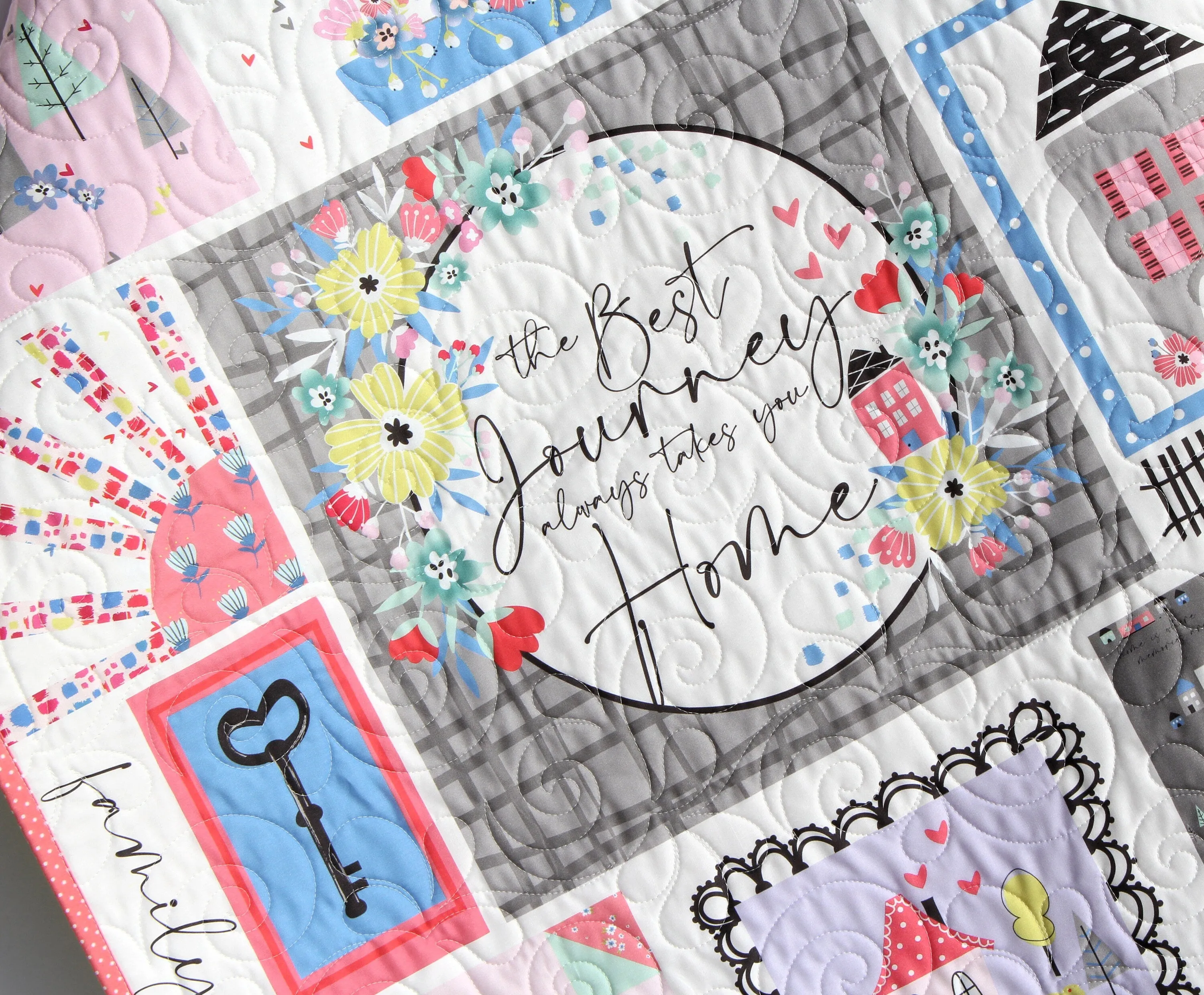 Baby Quilt Kit Bedding Panel Quick Beginner Project Fabrics Bundle Set Baby Nursery Bedding DIY Riley Blake Mulberry Lane Little Girl Coral