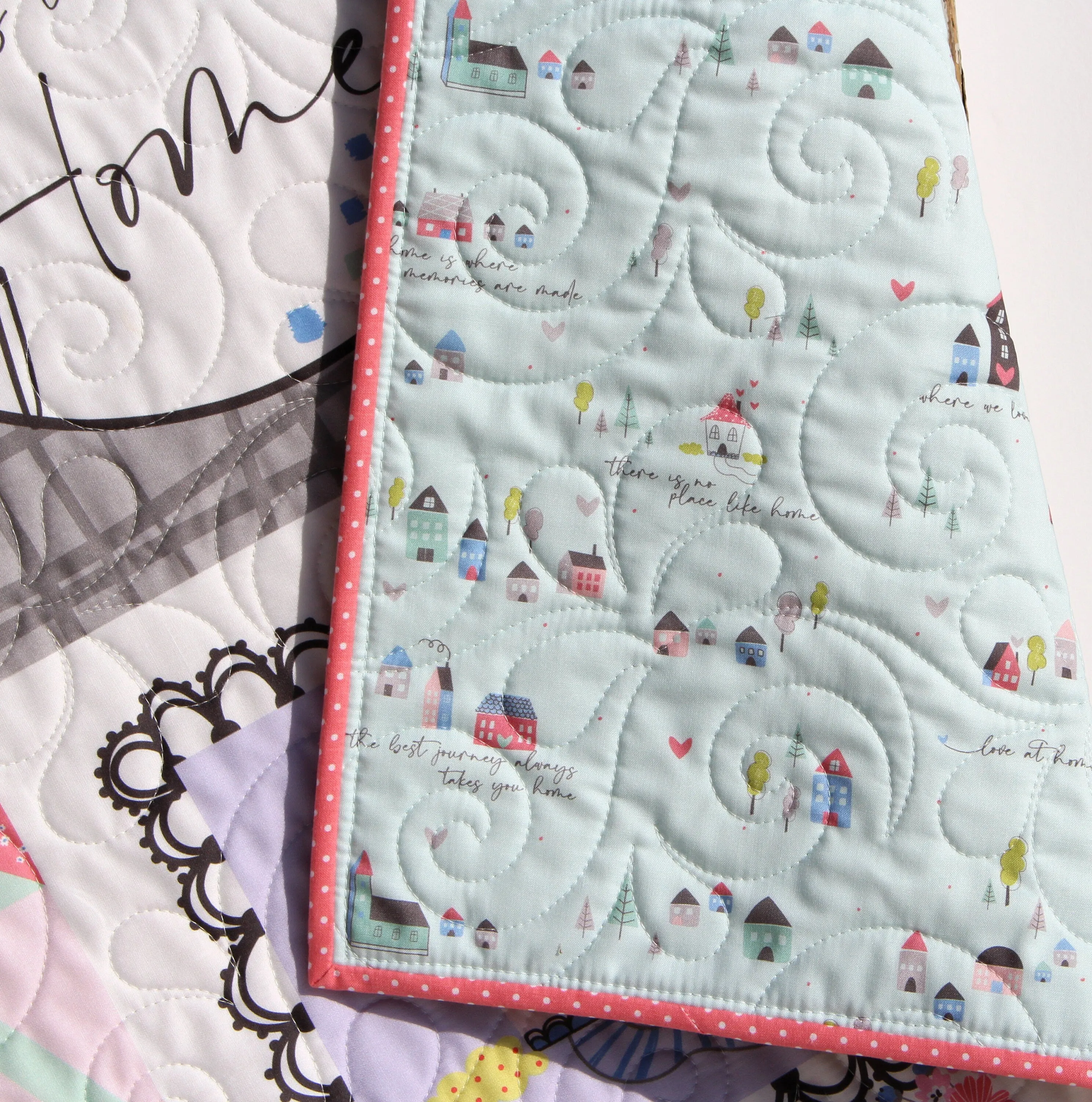 Baby Quilt Kit Bedding Panel Quick Beginner Project Fabrics Bundle Set Baby Nursery Bedding DIY Riley Blake Mulberry Lane Little Girl Coral