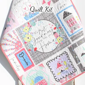 Baby Quilt Kit Bedding Panel Quick Beginner Project Fabrics Bundle Set Baby Nursery Bedding DIY Riley Blake Mulberry Lane Little Girl Coral