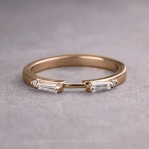 Baguette Diamond Wedding Cuff, Harper Setting, 14K Rose Gold