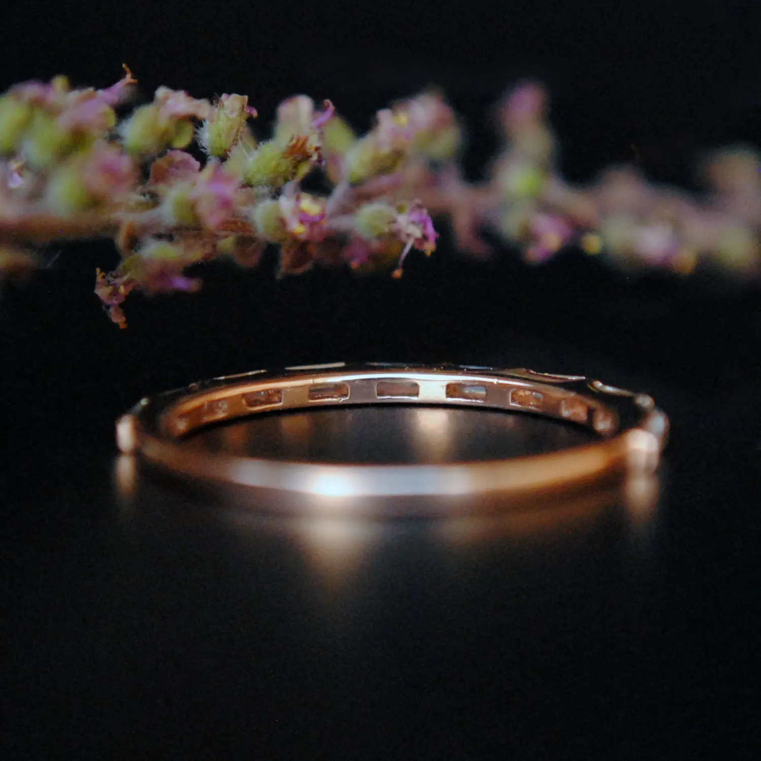 Bar Set Baguette Diamond Half Eternity Straight Band
