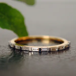 Bar Set Baguette Diamond Half Eternity Straight Band