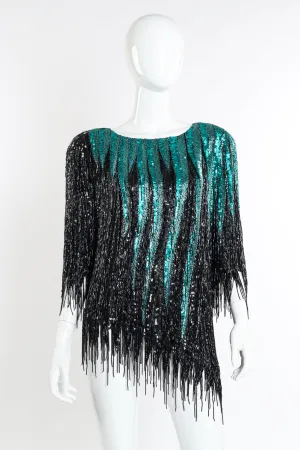 Beaded Fringe Sequin Top