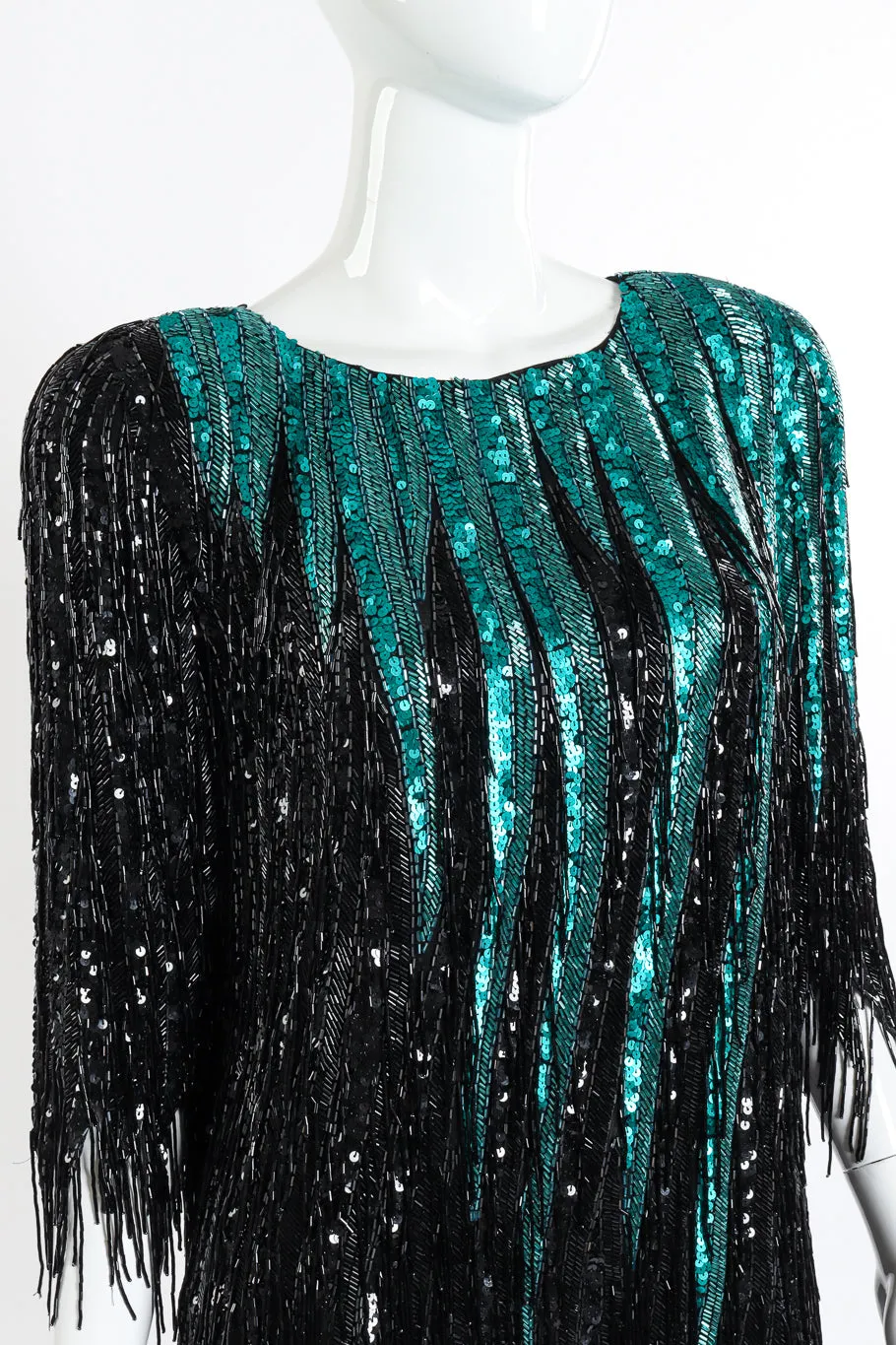 Beaded Fringe Sequin Top