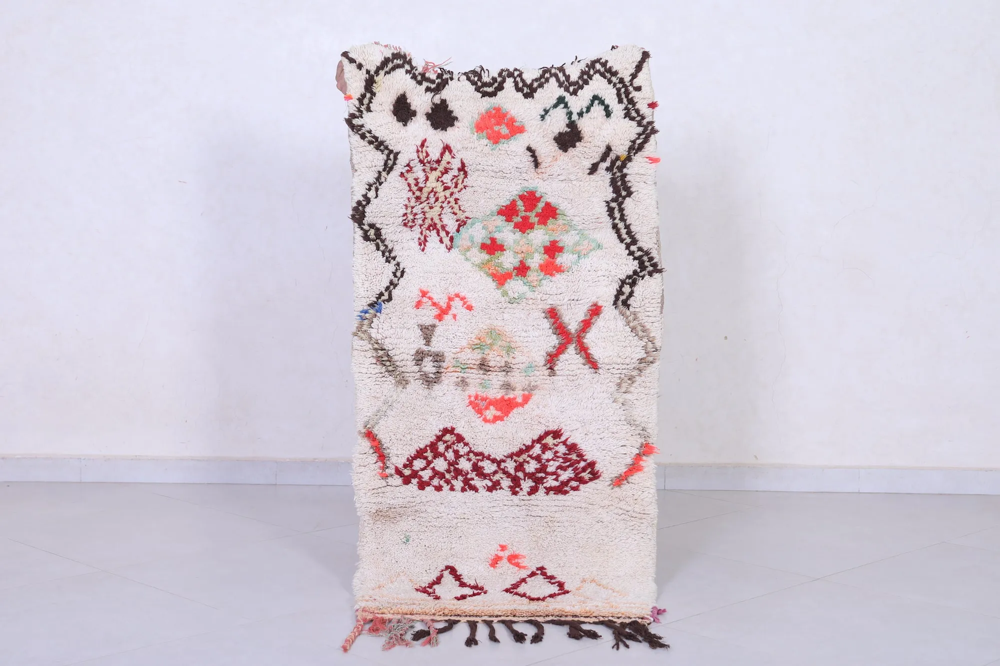 Beautiful Boucherouite rug shag 2.3 X 4.6 Feet