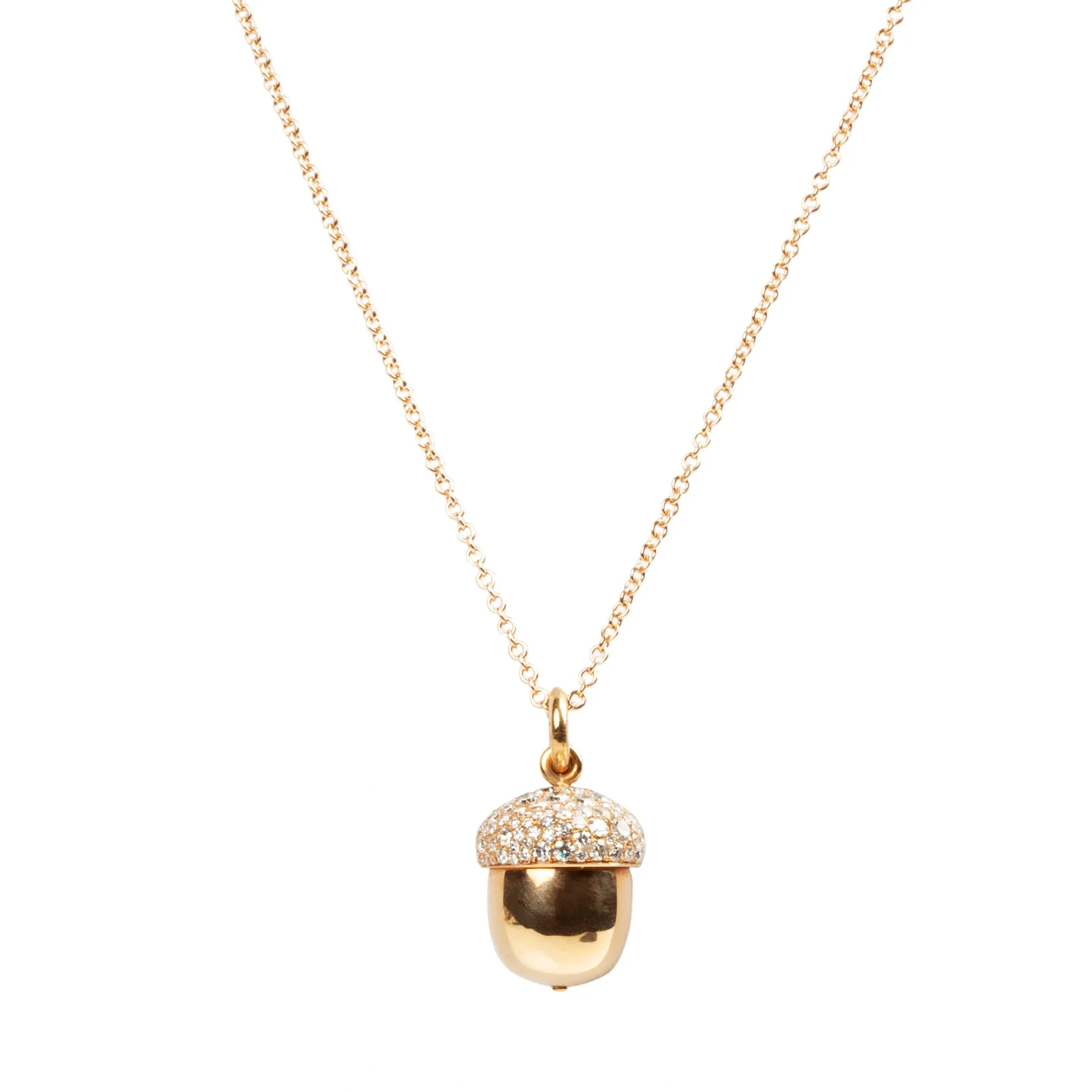 Bell & Bird Diamond Acorn Pendant