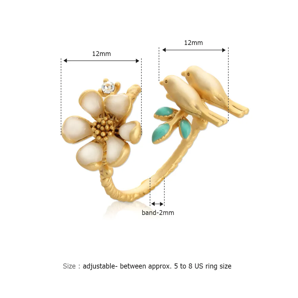 Birds and Flower Ring