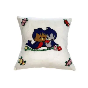Birds Embroidery Pillow