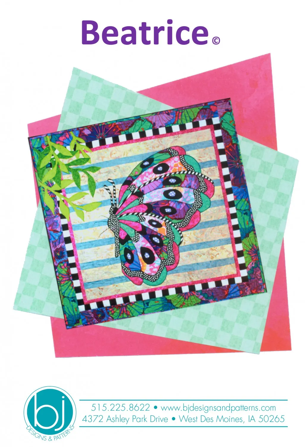 BJ Designs & Patterns Beatrice Butterfly Applique Quilt Pattern