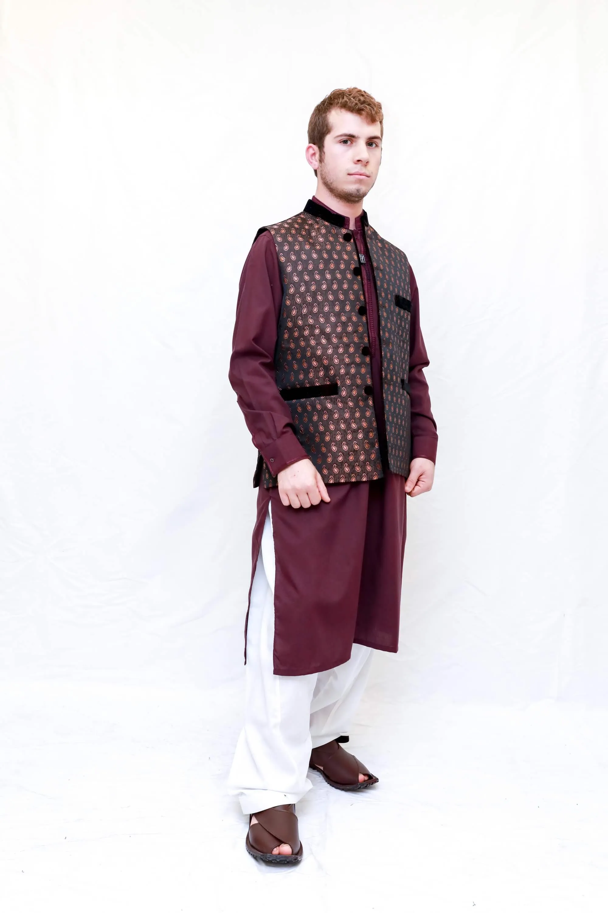 Black Silk Men's Vest