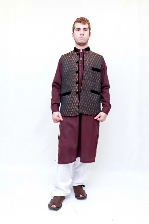 Black Silk Men's Vest