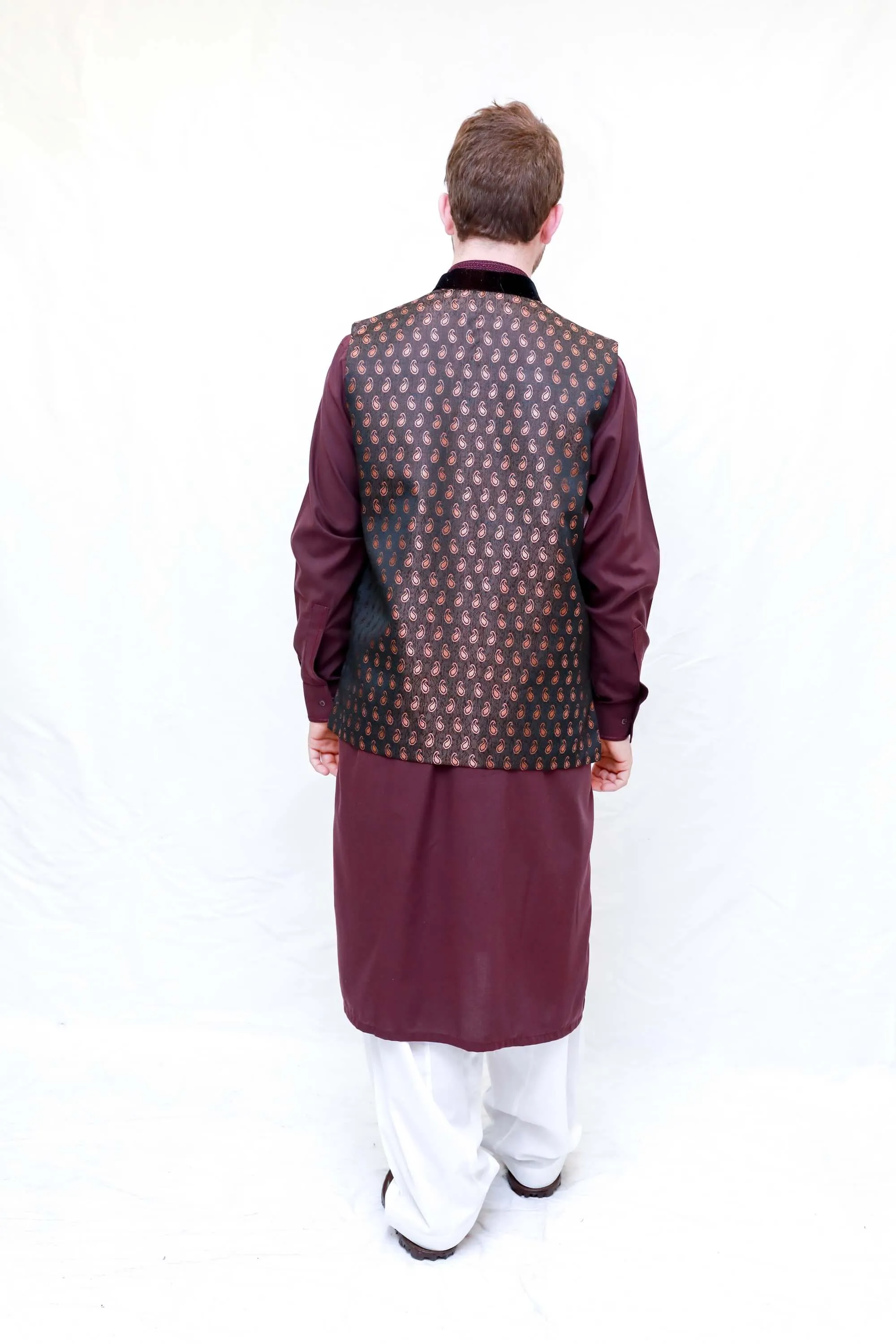 Black Silk Men's Vest