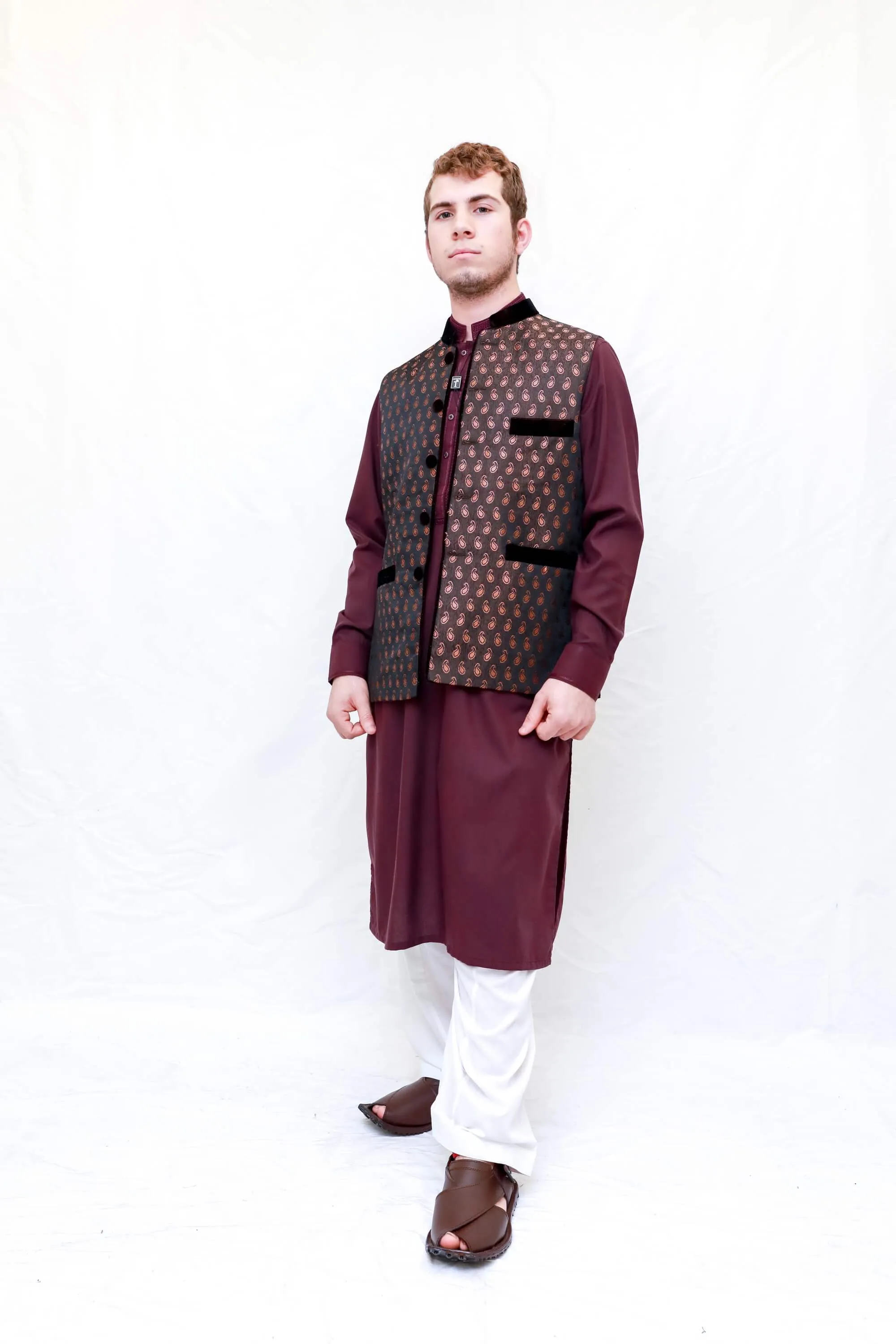 Black Silk Men's Vest