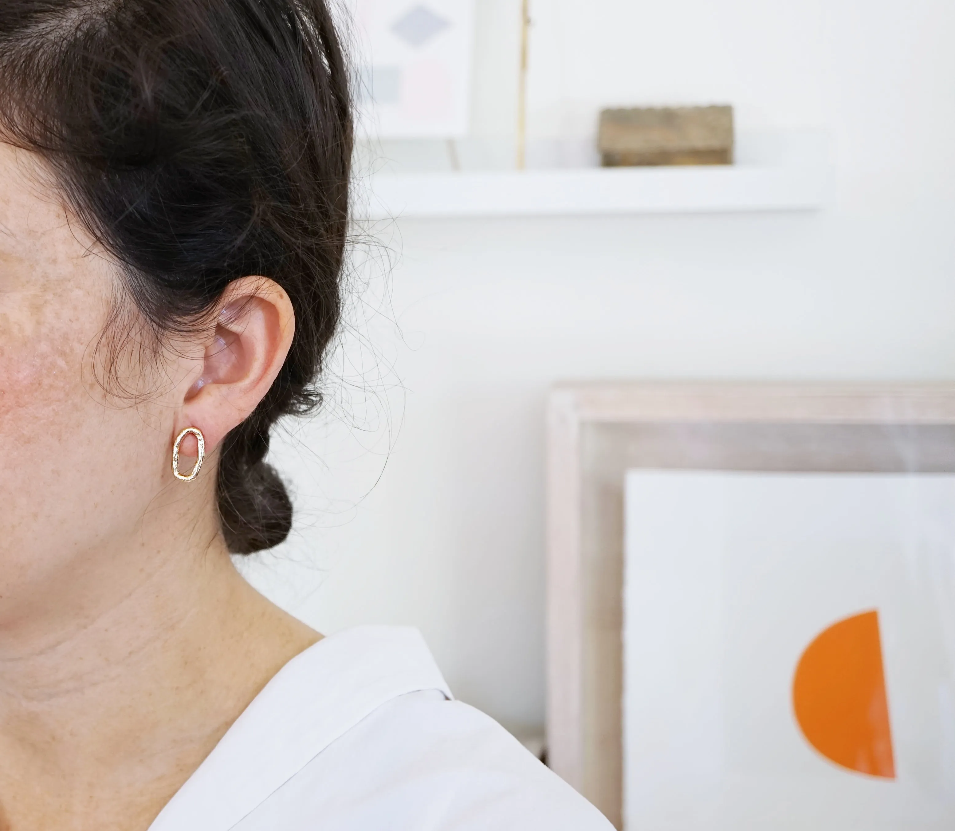 Bold chain earrings-single in 14K gold