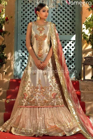 Bridal Organza Lehenga with Long Tissue Shirt #BS129