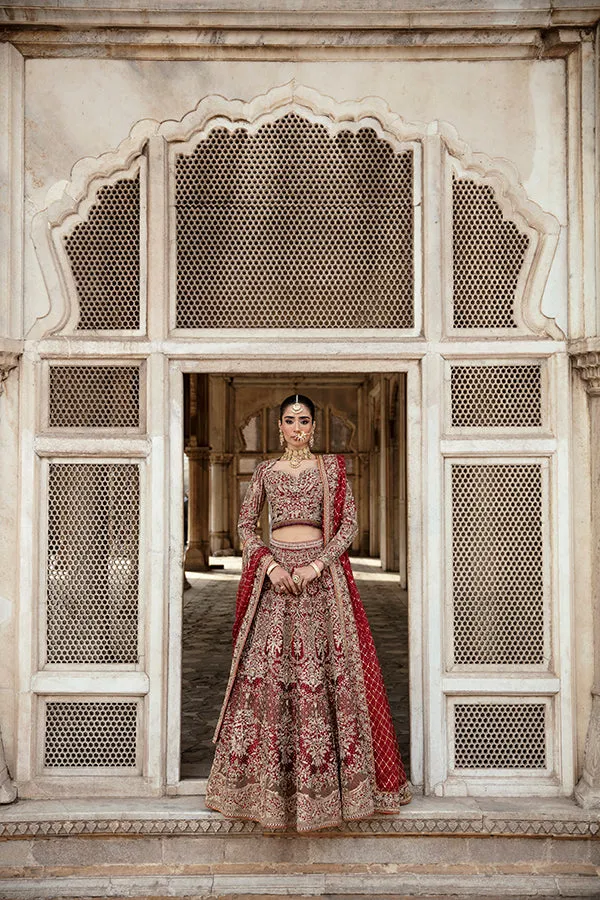 Bridal Wedding Dress in Red Lehenga Choli Dupatta Style