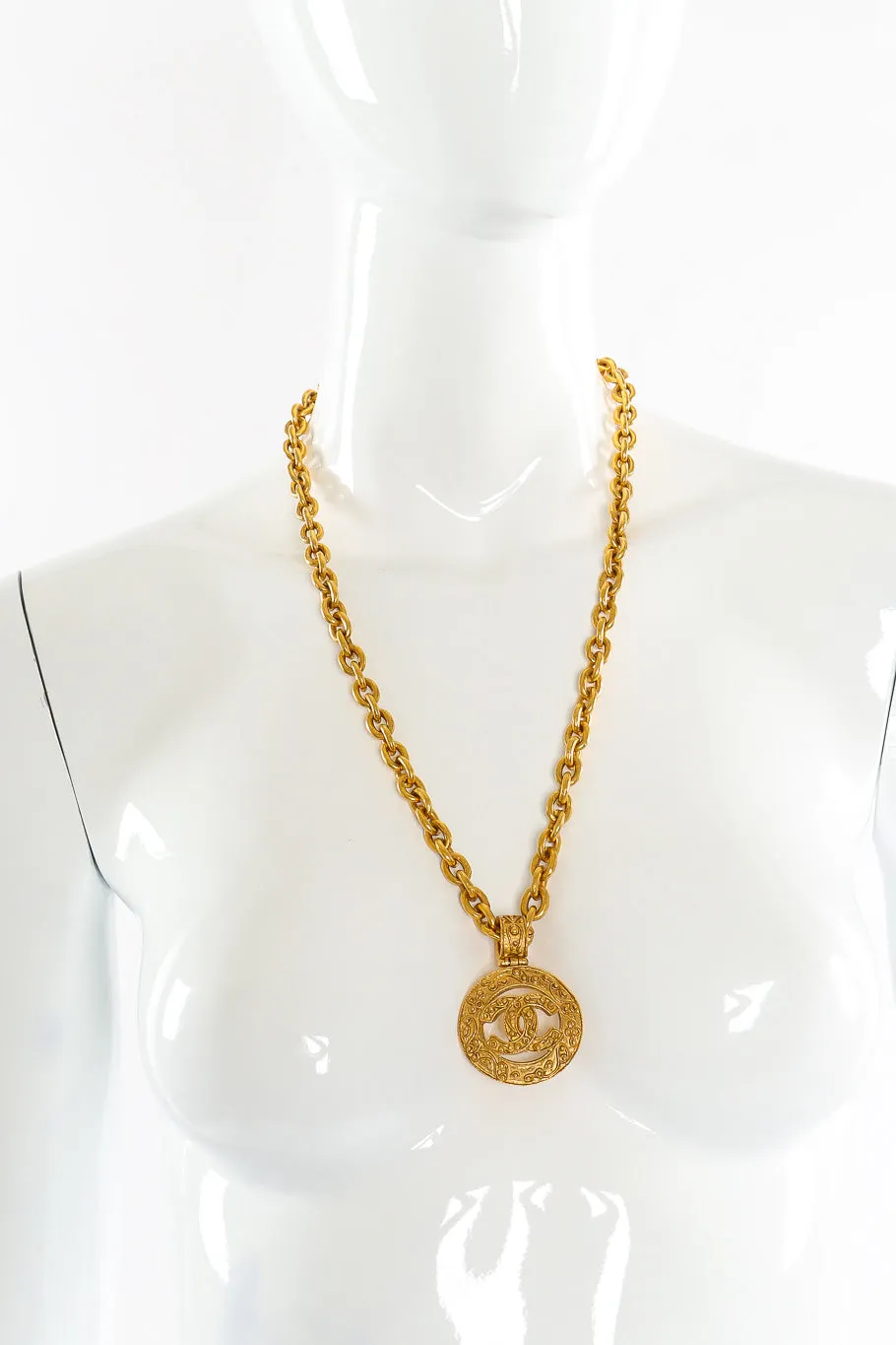 Brocade CC Pendant Necklace