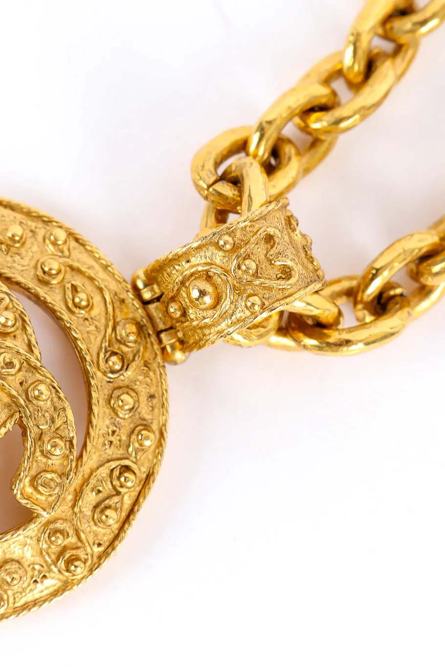Brocade CC Pendant Necklace