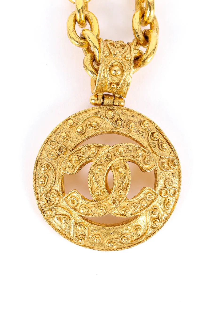 Brocade CC Pendant Necklace