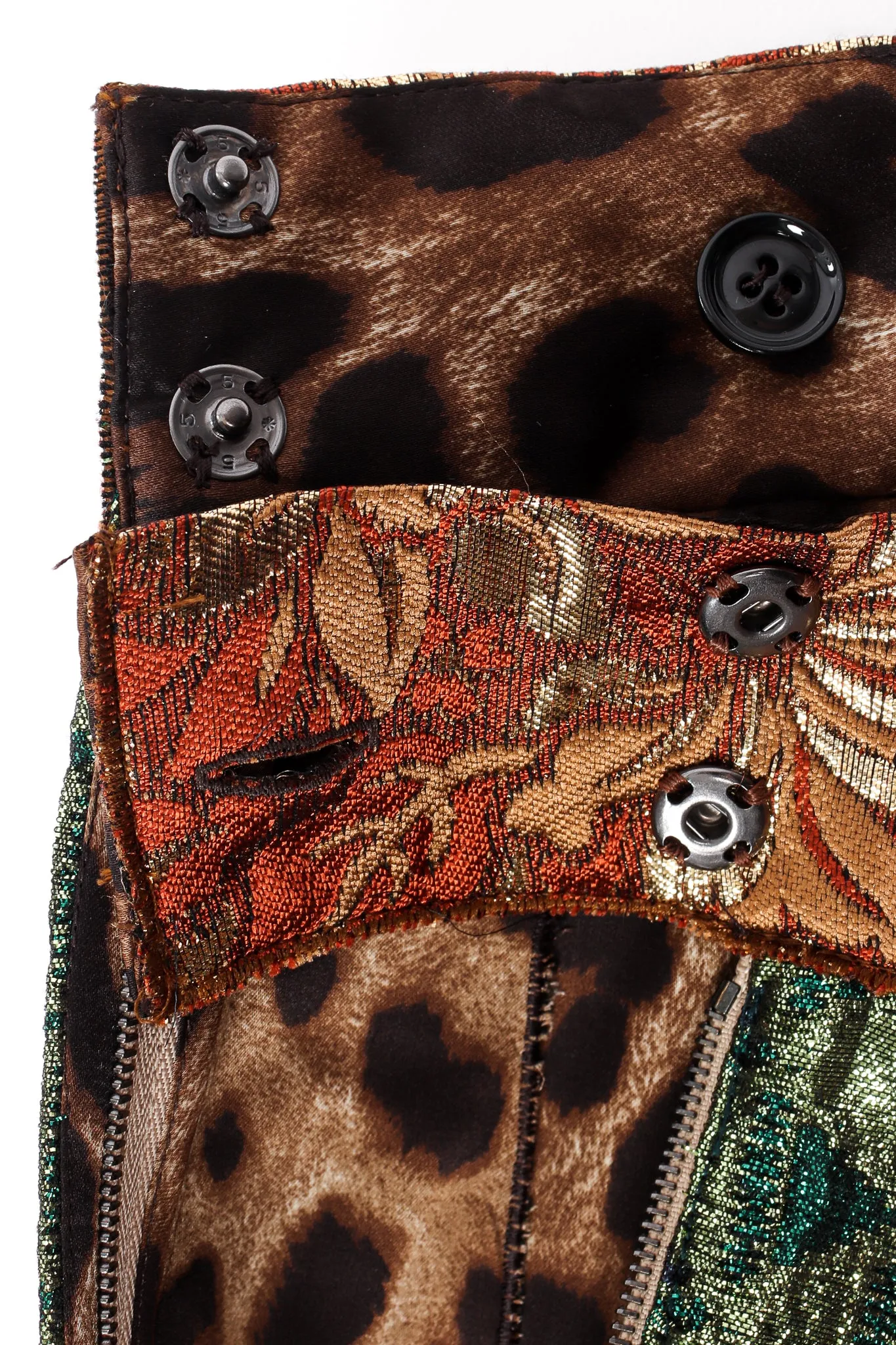 Brocade Pieced Panel Midi Skirt