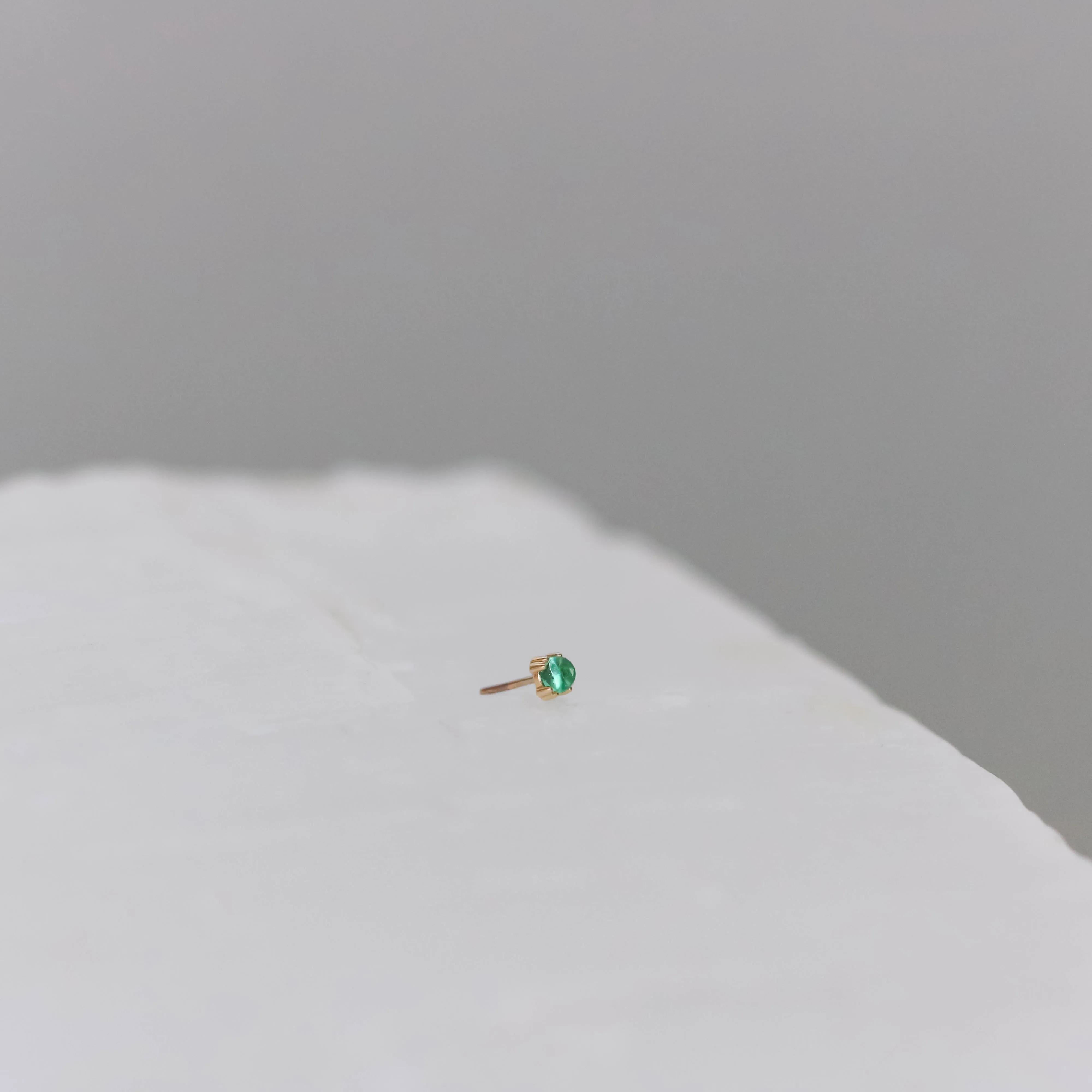 Cab Prong with Emerald Threadless End