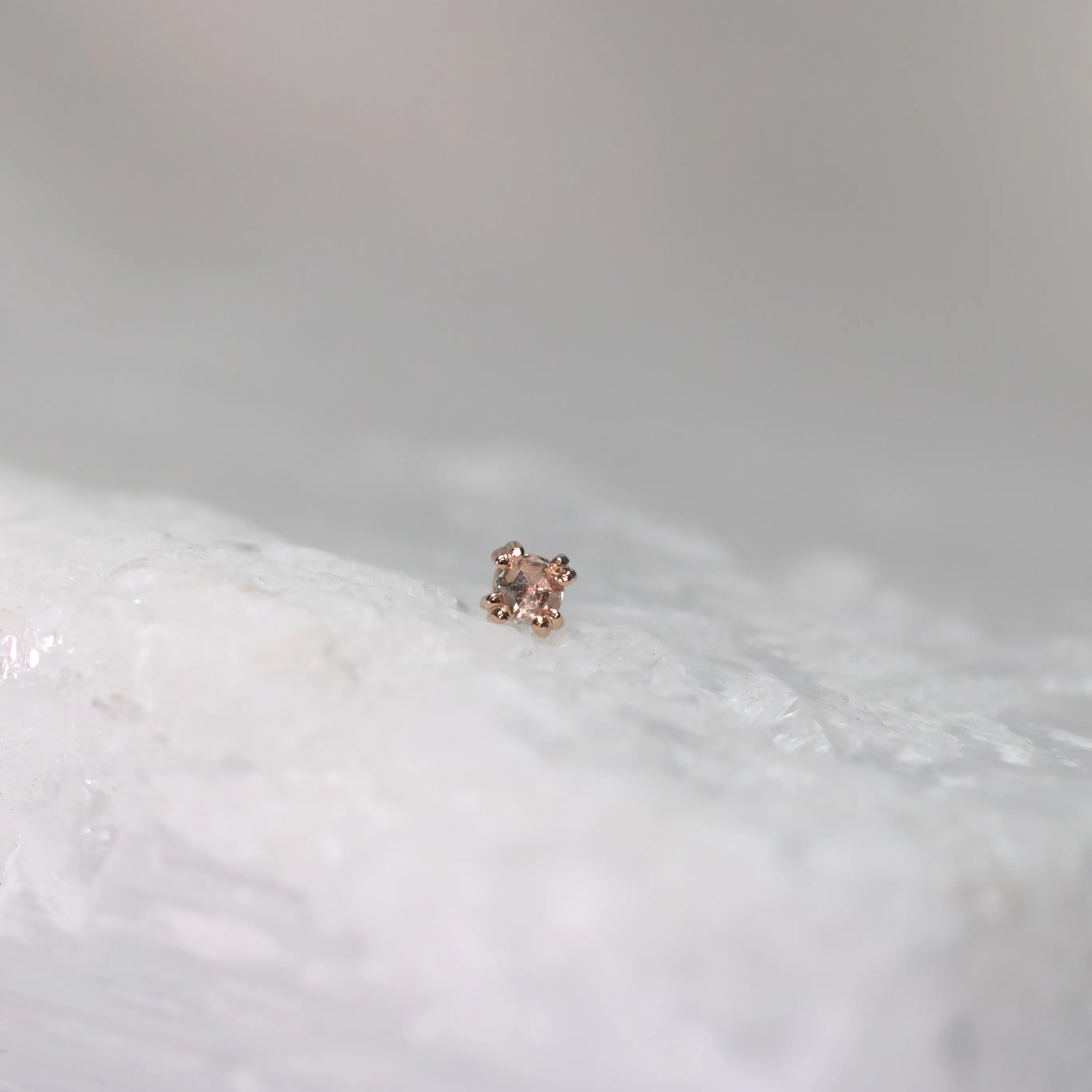 Cab Prong with Rose-Cut Genuine Diamond Threadless End