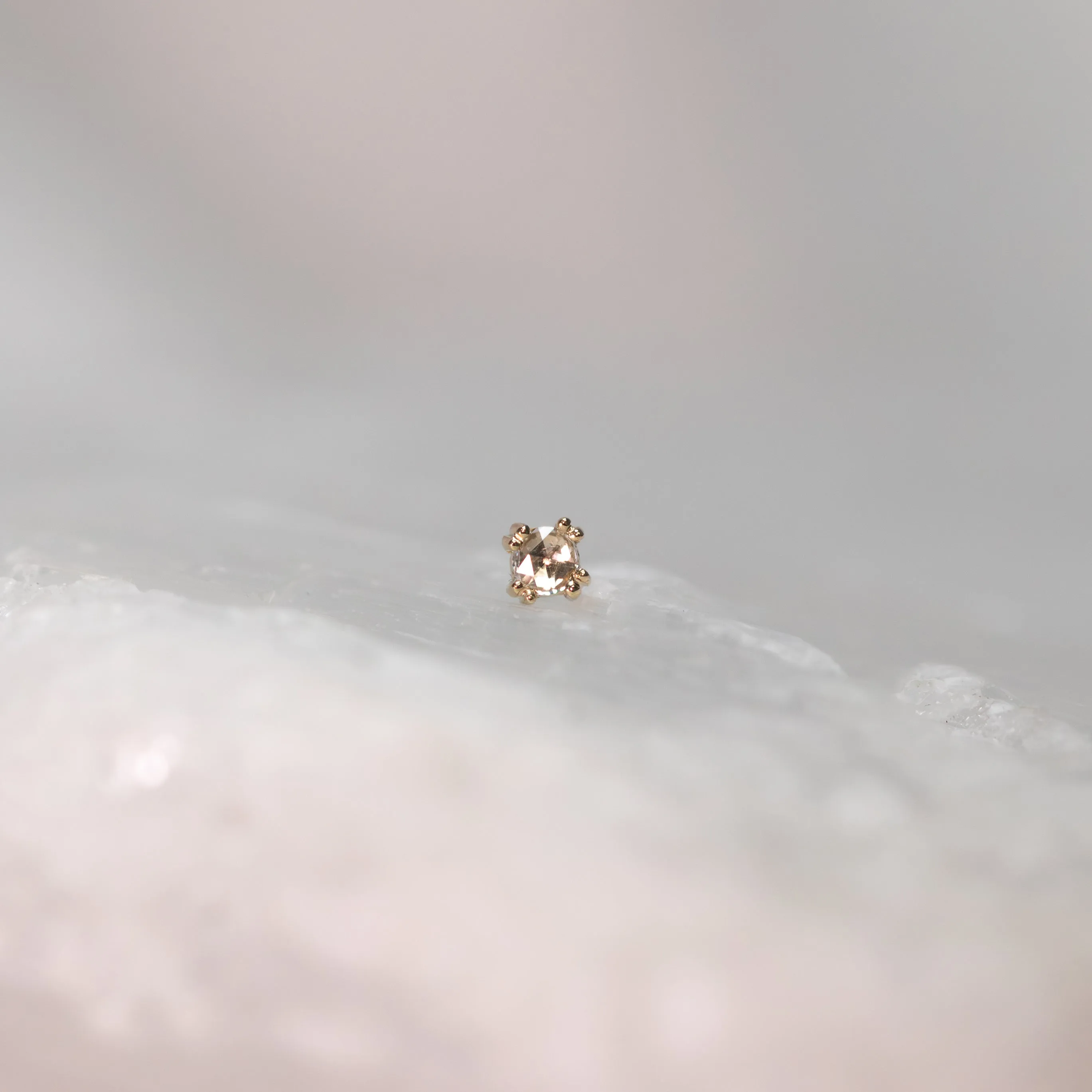 Cab Prong with Rose-Cut Genuine Diamond Threadless End