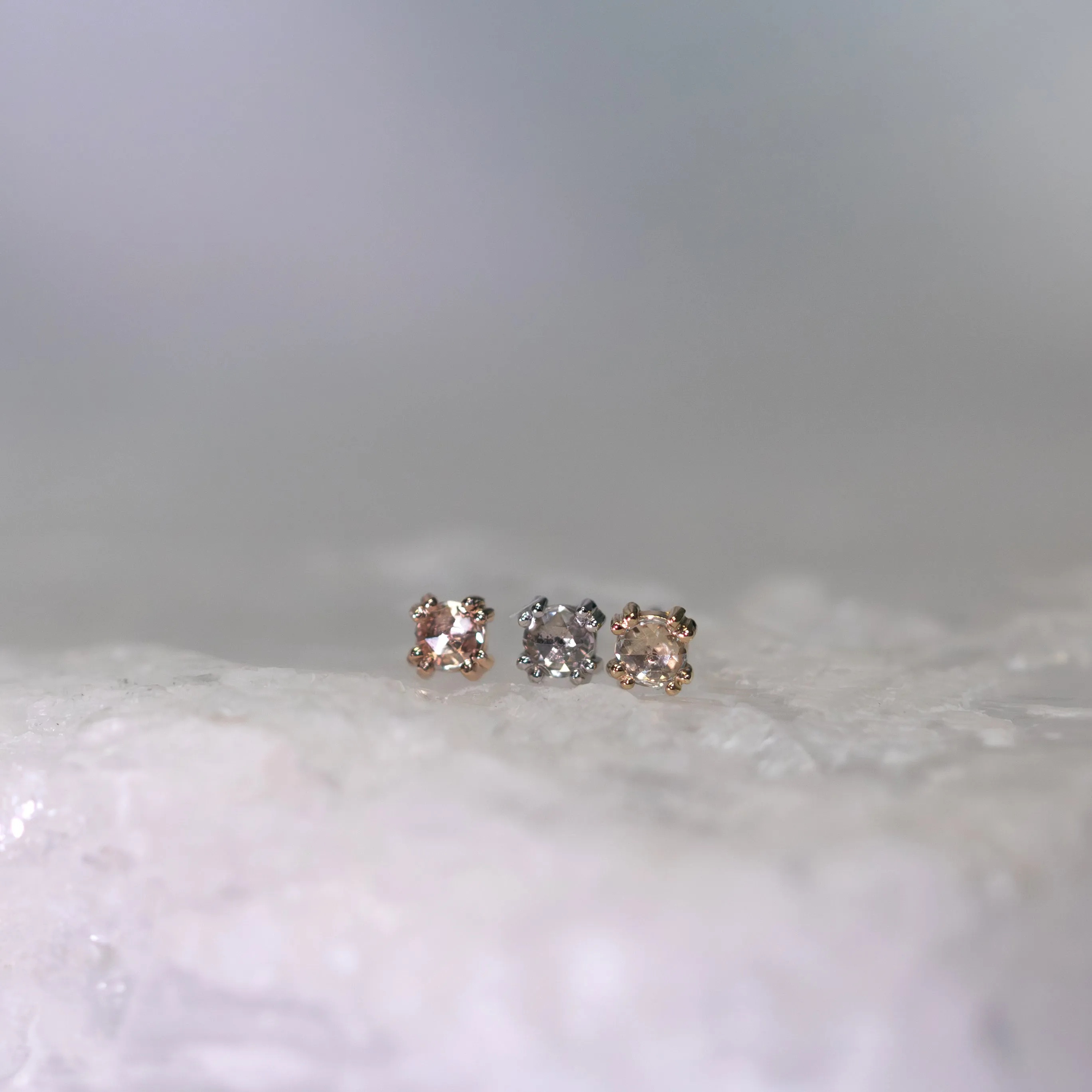 Cab Prong with Rose-Cut Genuine Diamond Threadless End