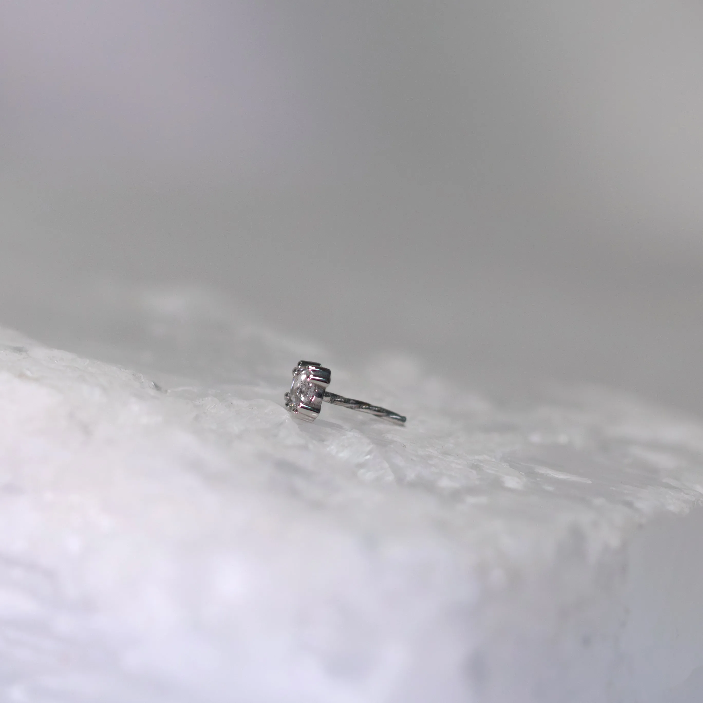 Cab Prong with Rose-Cut Genuine Diamond Threadless End