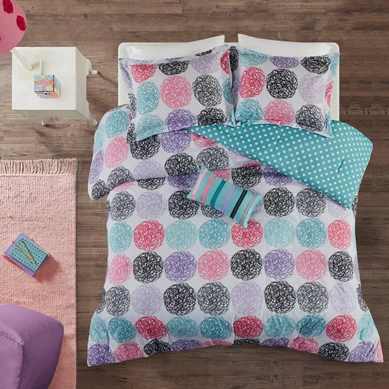 Carly Reversible Comforter Set (Purple)